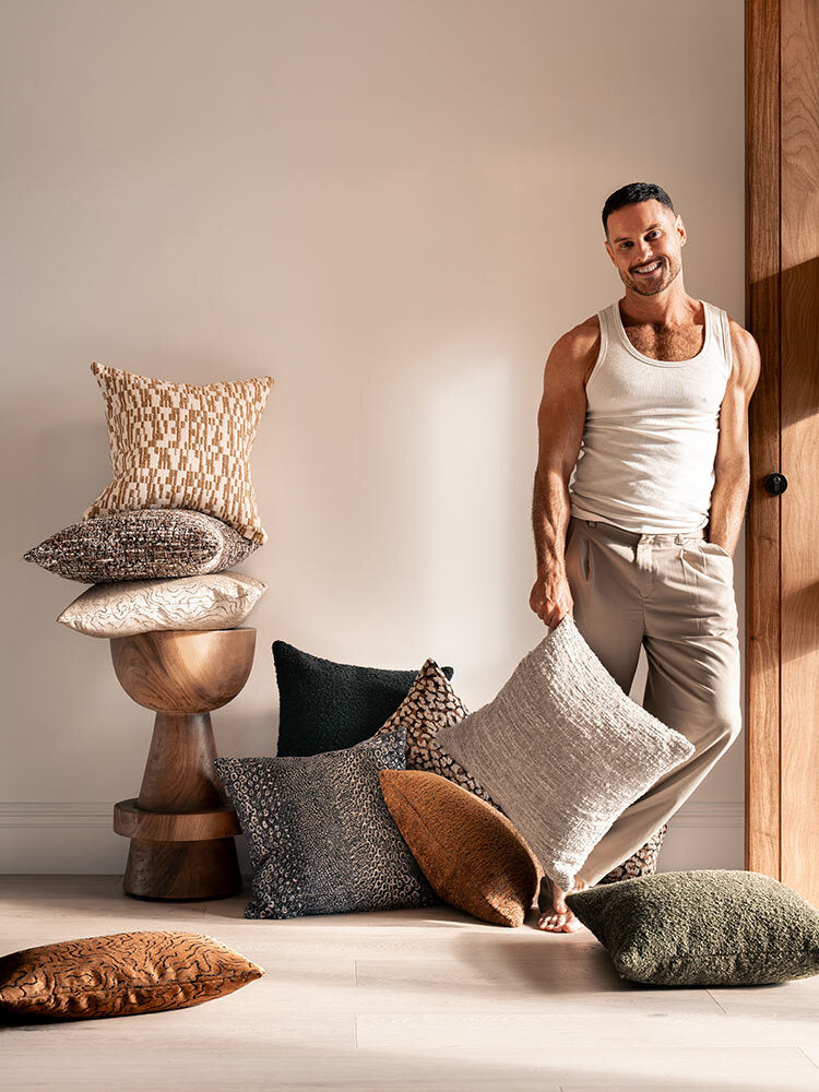 Emberlane Lumbar Rust Cushion With Feather Insert 50x30cm