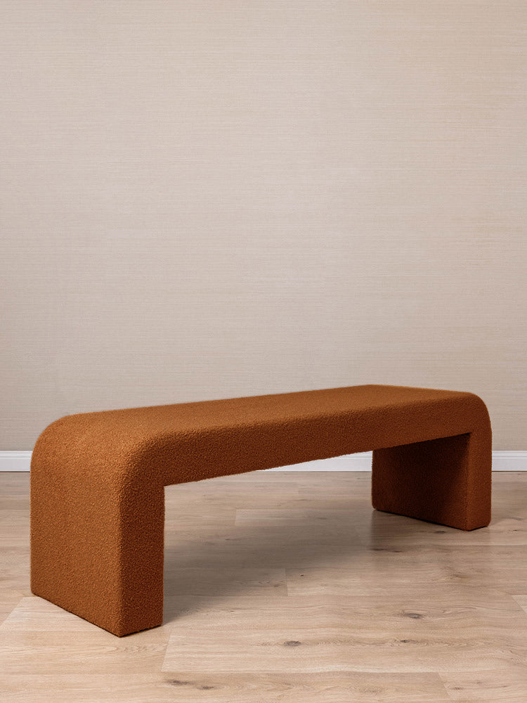 Felix Bench Seat - Boucle Curl Natural Clay