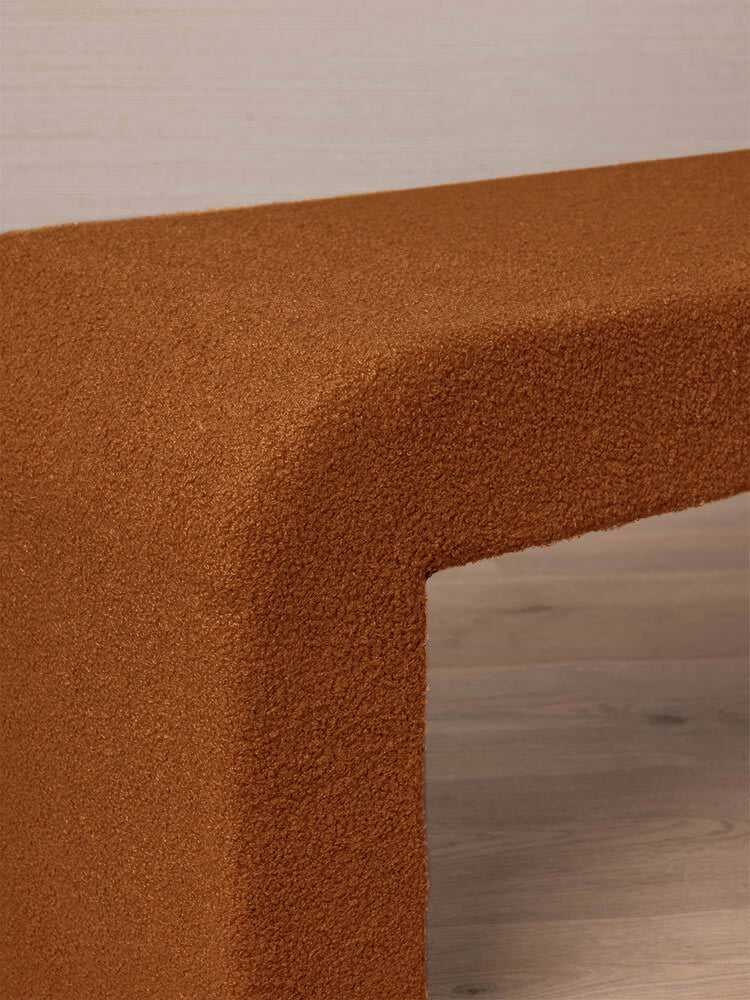 Felix Bench Seat - Boucle Curl Natural Clay