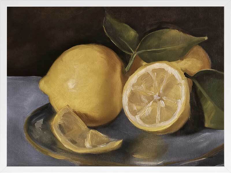 Still Life Lemons Framed Art Print