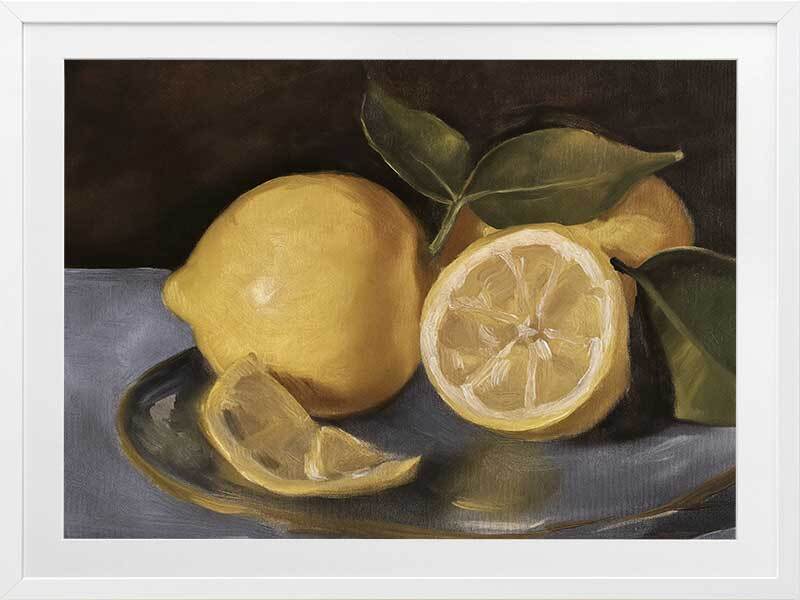 Still Life Lemons Framed Art Print