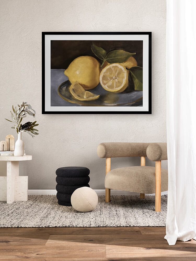 Still Life Lemons Framed Art Print