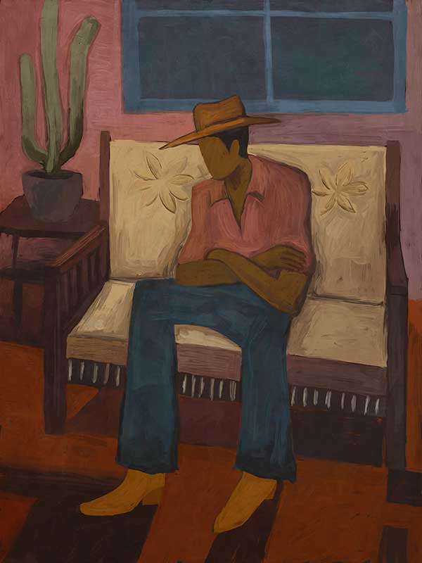 Shade Canvas Art Print, a seated figure portrait