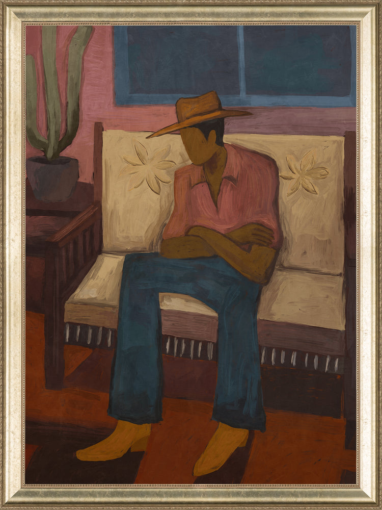 Shade Canvas Art Print, a seated figure portrait