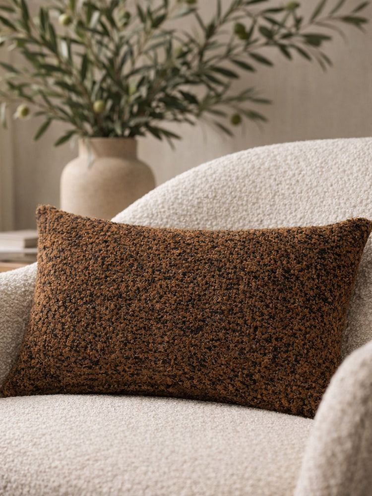 Auburn Lumbar Rust Cushion With Feather Insert - 50x30cm