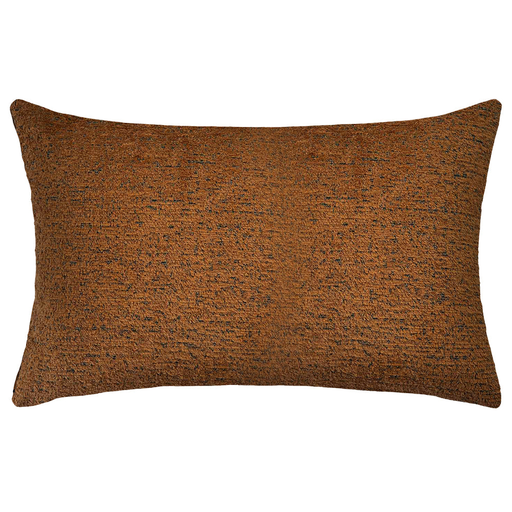 Auburn Lumbar Rust Cushion With Feather Insert - 50x30cm