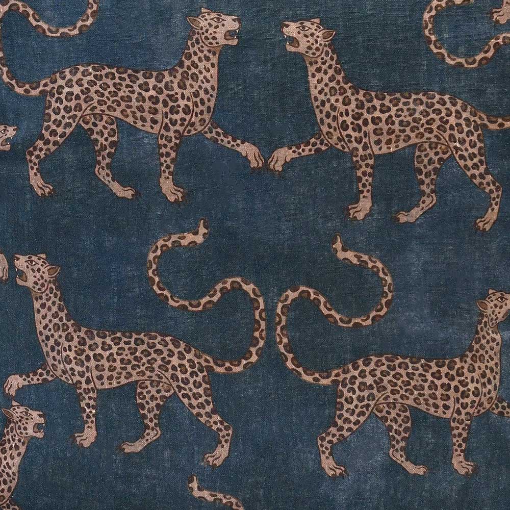 Samburu Dark Blue Square Linen Cushion with Insert - 50x50cm (Pre-order)