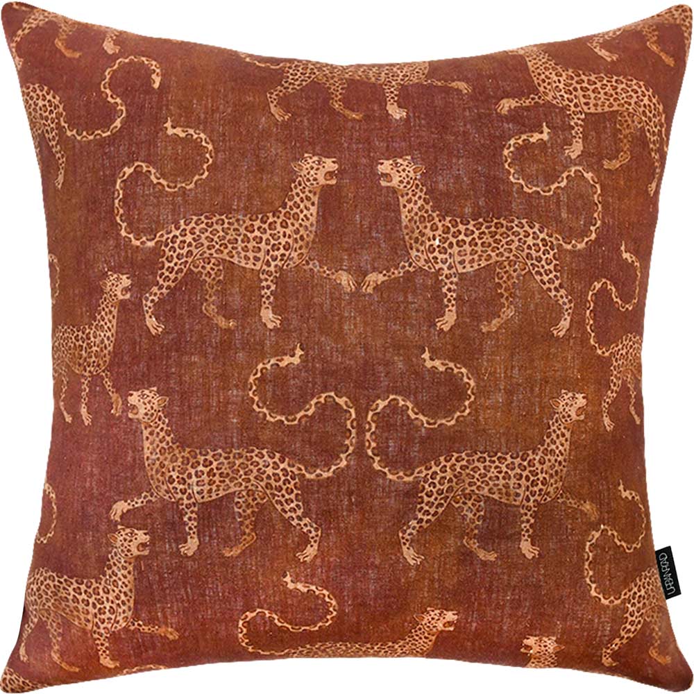 Samburu Chocolate Brown Square Linen Cushion with Insert - 50x50cm (Pre-order)