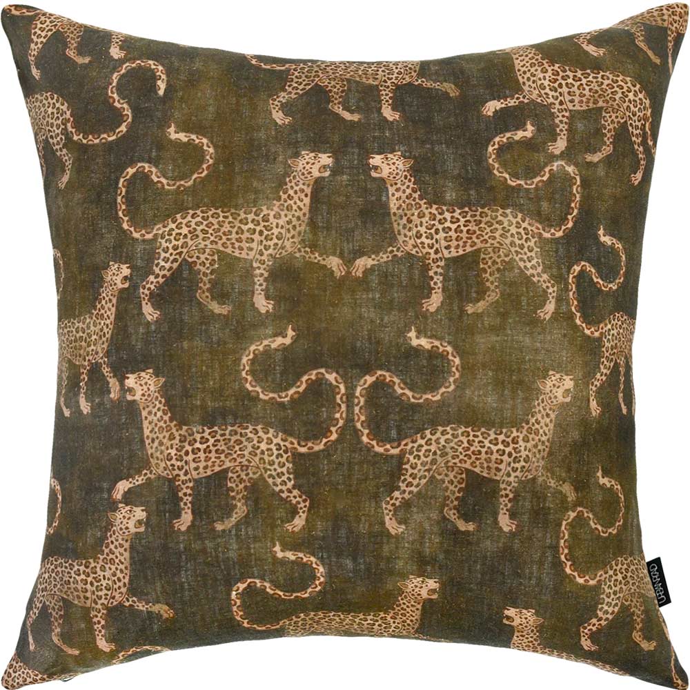 Samburu Green Square Linen Cushion with Insert - 50x50cm (Pre-order)