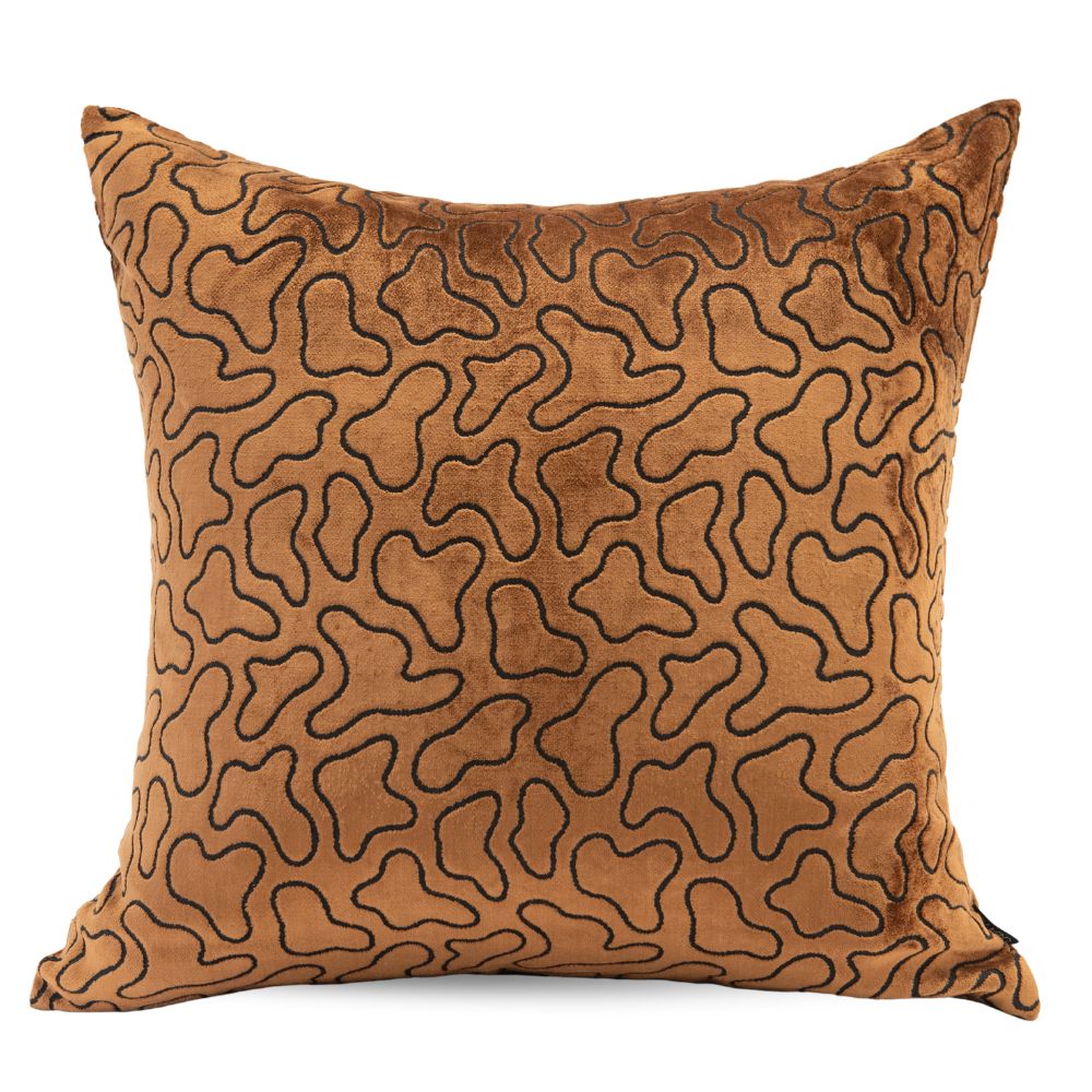 Tidal Rust Square Cut Velvet Cushion with Insert - 50x50cm (Pre-order)