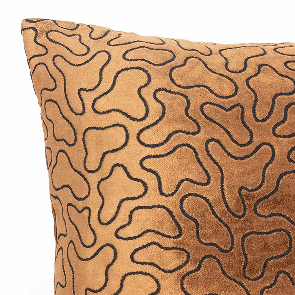 Tidal Rust Square Cut Velvet Cushion with Insert - 50x50cm (Pre-order)