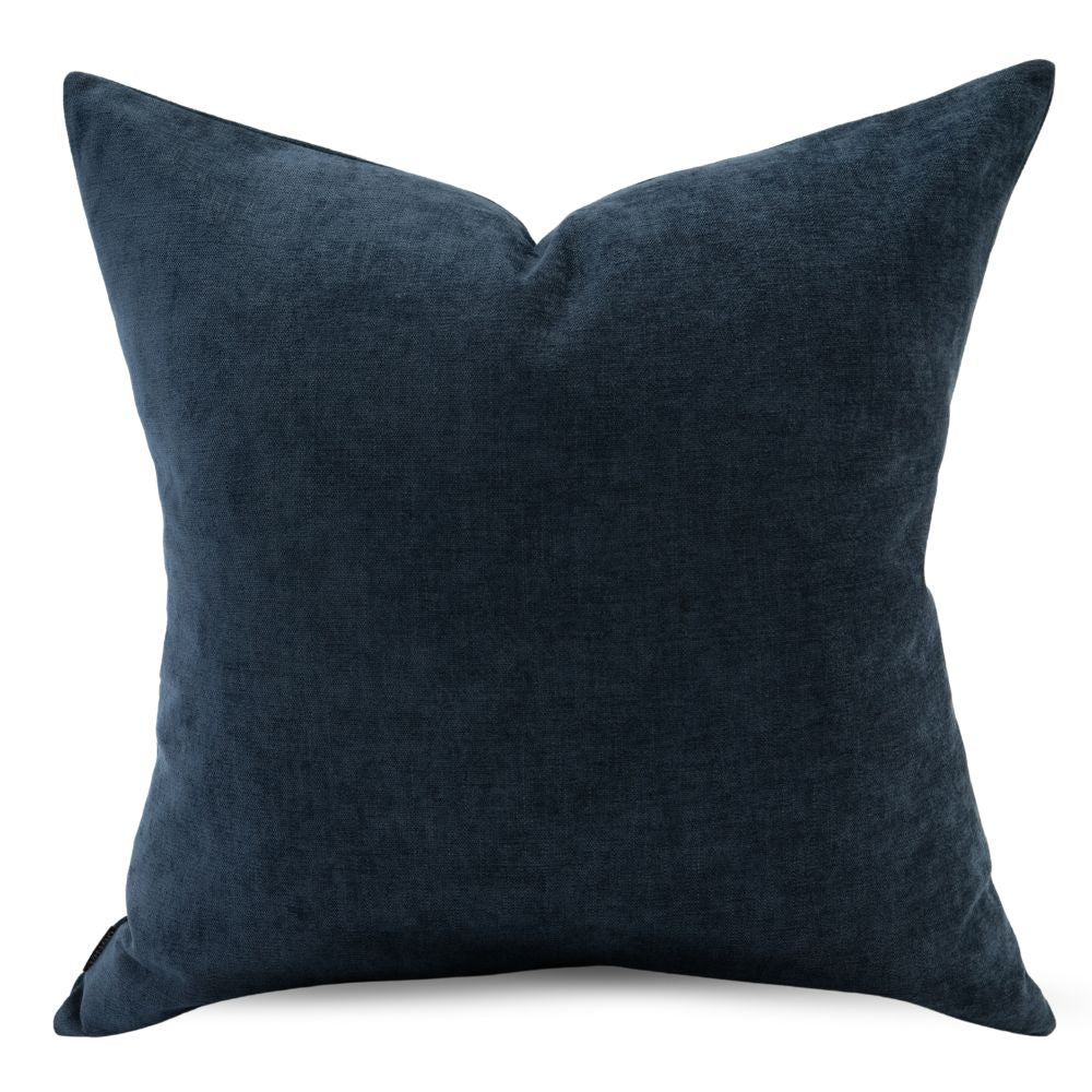 Ember Navy Square Chenille Cushion with Insert - 60x60cm (Pre-order)