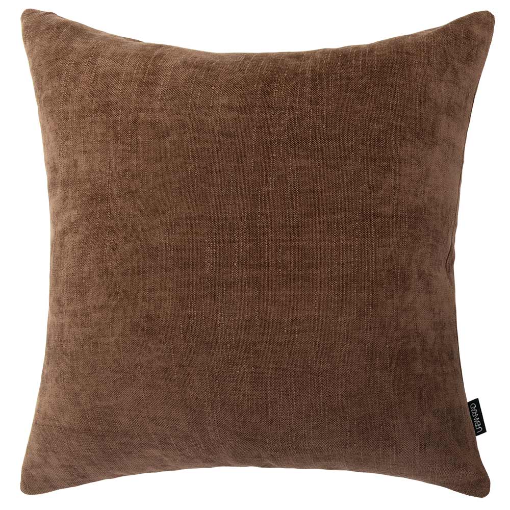 Ember Brown Square Chenille Cushion with Insert - 60x60cm (Pre-order)