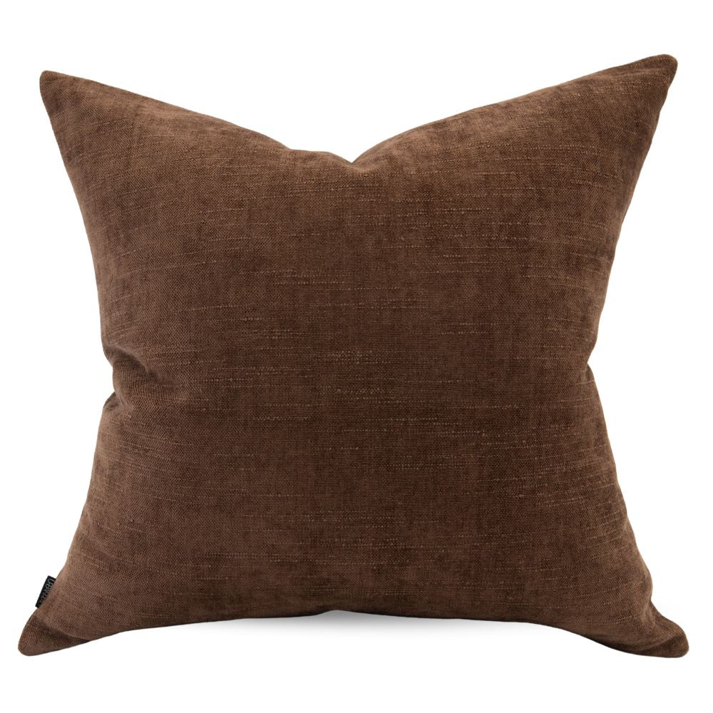 Ember Brown Square Chenille Cushion with Insert - 60x60cm (Pre-order)