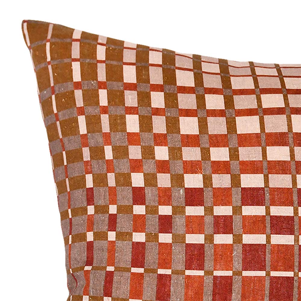 Interference Terracotta Square Linen Cushion with Insert - 50x50cm (Pre-order)