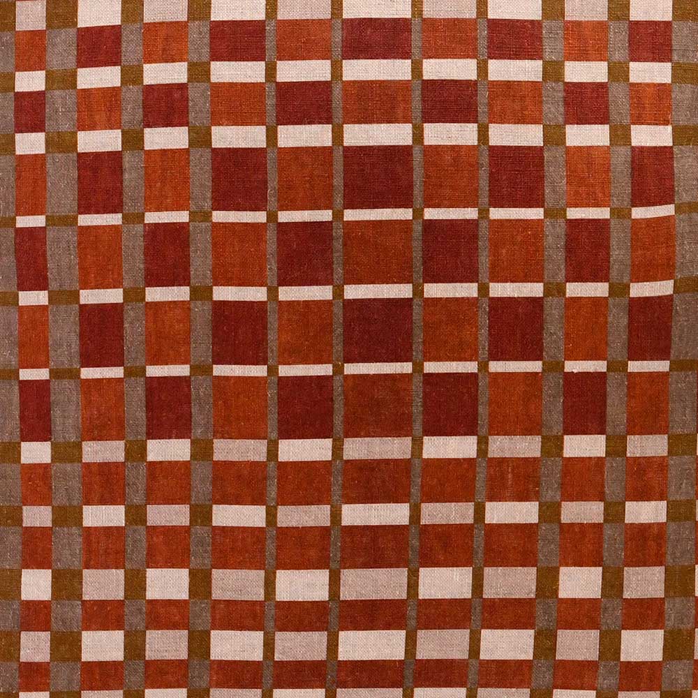 Interference Terracotta Square Linen Cushion with Insert - 50x50cm (Pre-order)