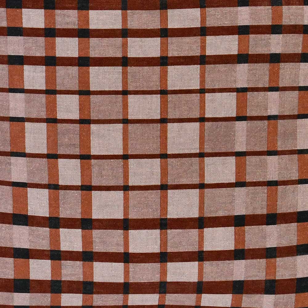 Interference Dark Brown Square Linen Cushion with Insert - 50x50cm (Pre-order)