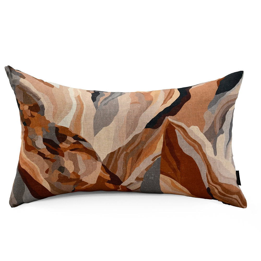 Mallee Multicolour Lumbar Linen Cushion with Insert - 50x30cm (Pre-order)