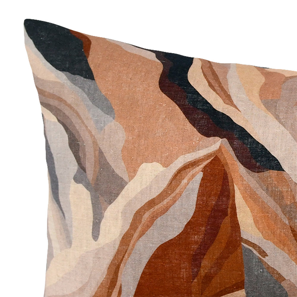 Mallee Multicolour Lumbar Linen Cushion with Insert - 50x30cm (Pre-order)