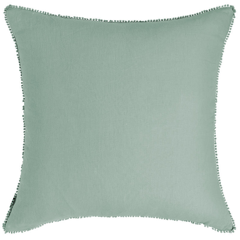 Mint Green Oversize Square Linen Cushion with Feather Insert - 60x60cm