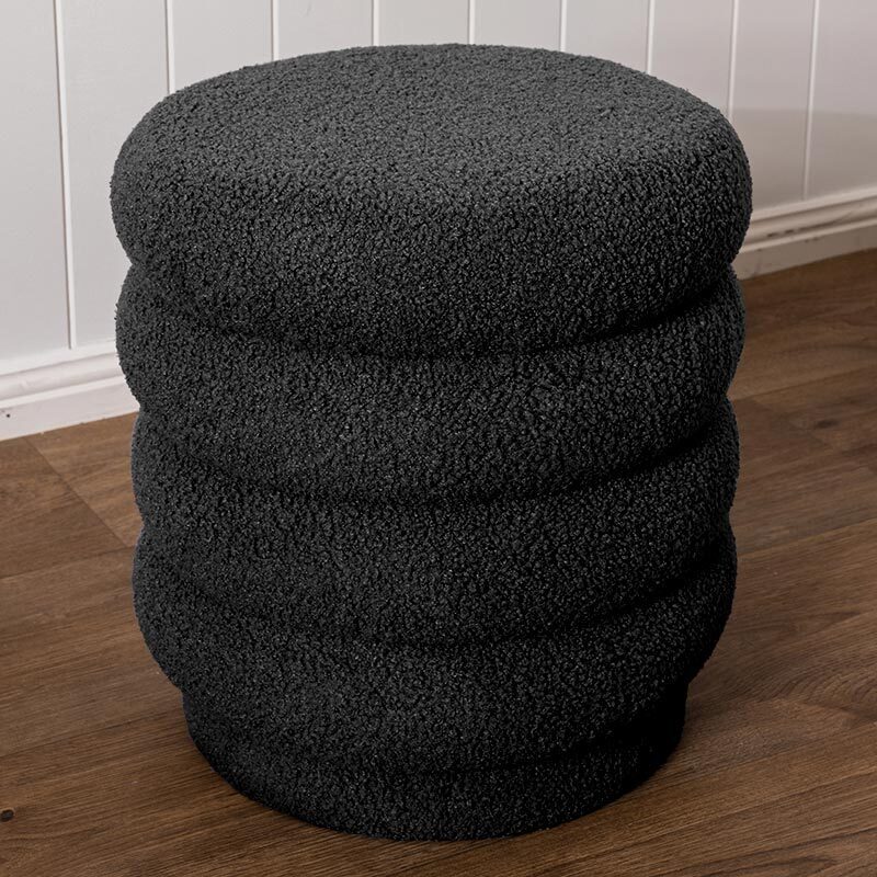 Lucia Round Boucle Stool Black (PRE-ORDER)