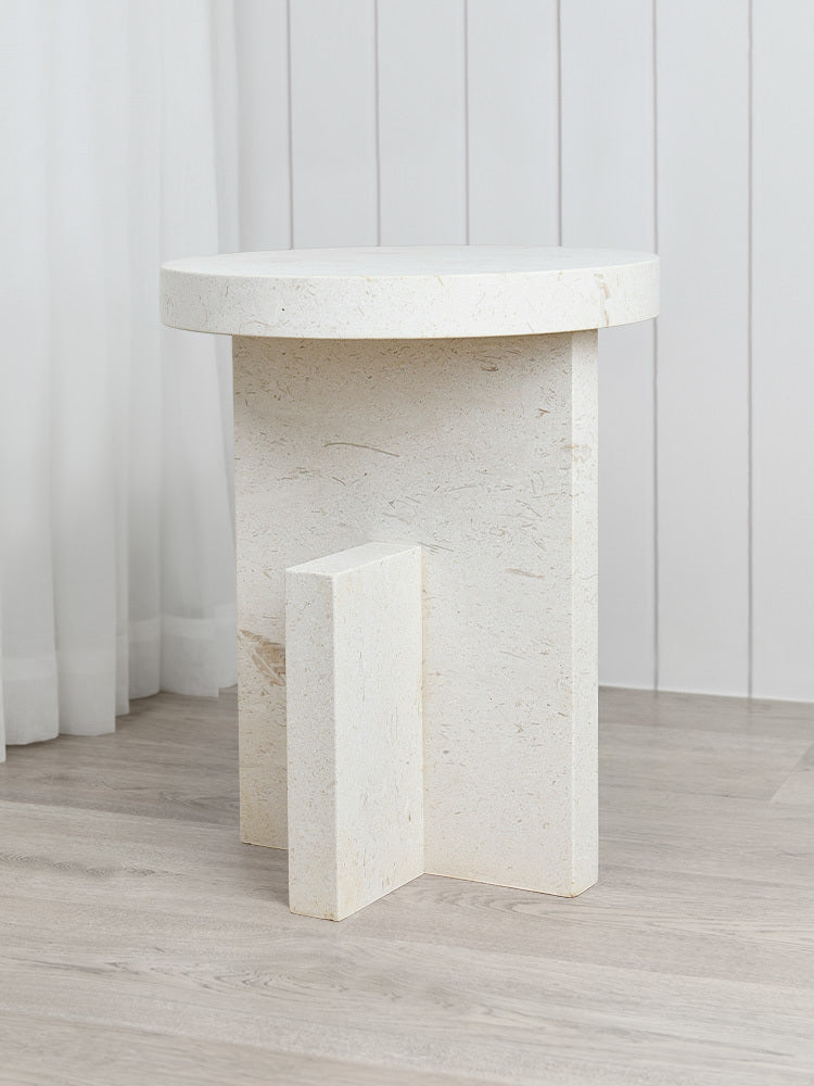 Silas Side Table - Limestone (PRE-ORDER)